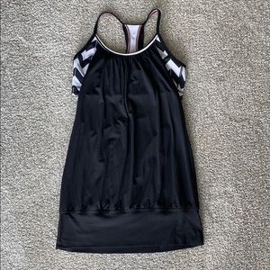 Black and white chevron no limits tank